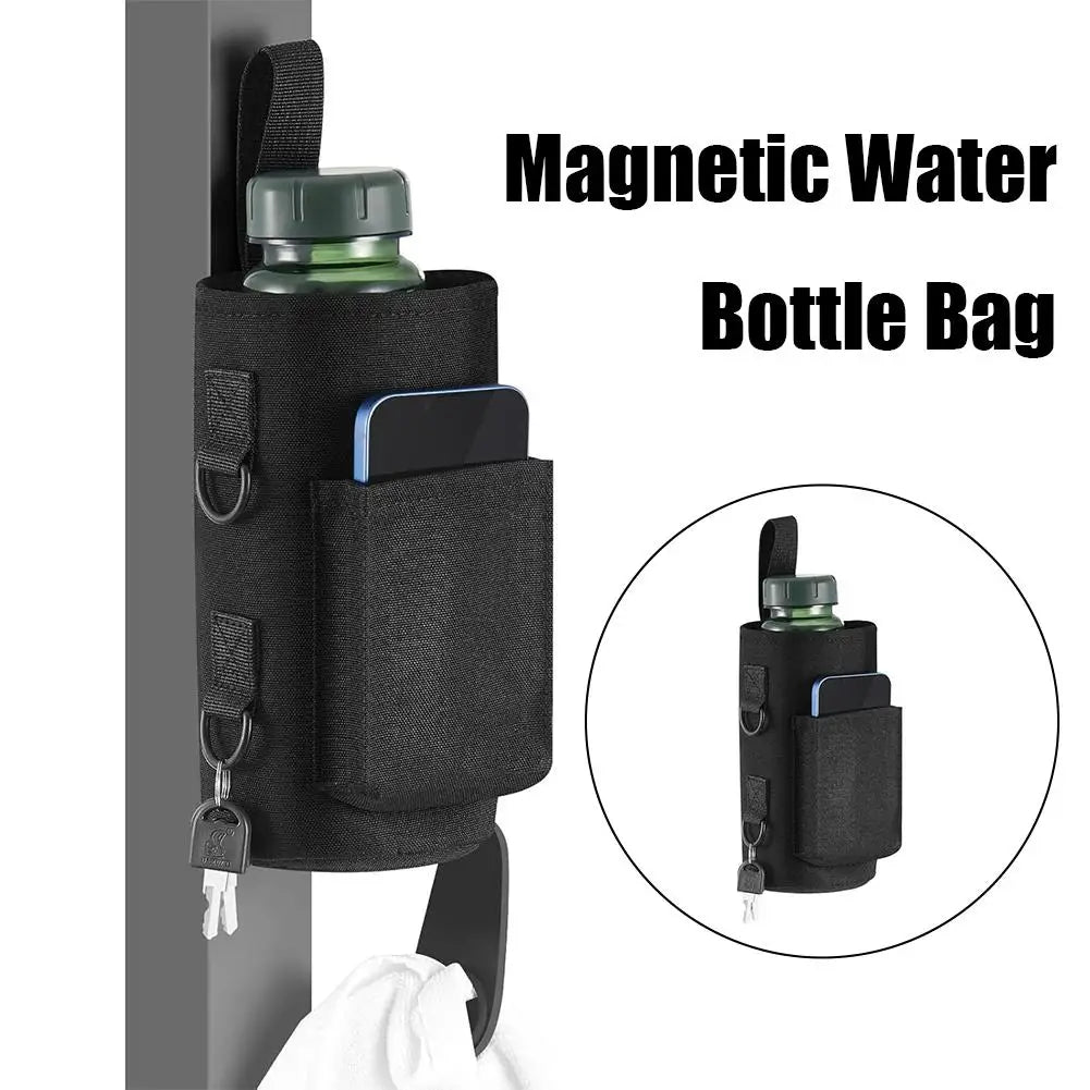Aimant intégré de porte-bouteille d’eau magnétique pour une fixation facile à l’équipement d’exercice multi-usage avec sangle étanche