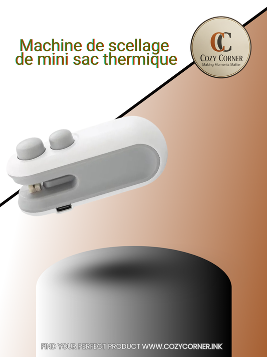 Machine de scellage de mini sac thermique Scelleuse de sacs en plastique portable pour snacks 2-en-1 rechargeable à main pour emballage alimentaire Thermosoudeur