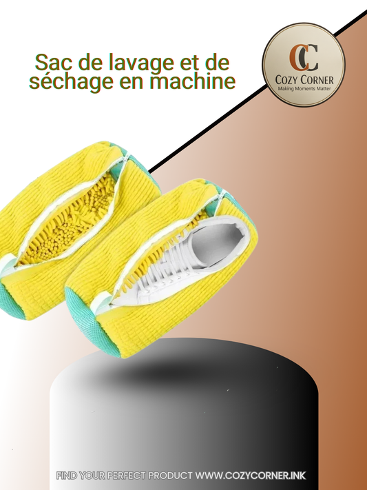 Sac de lavage et de séchage en machine pour chaussures avec fibre douce - Protecteur de linge en polyester durable pour chaussures, sangle réglable