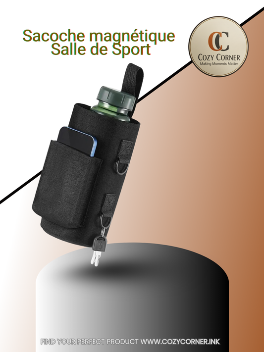 Aimant intégré de porte-bouteille d’eau magnétique pour une fixation facile à l’équipement d’exercice multi-usage avec sangle étanche