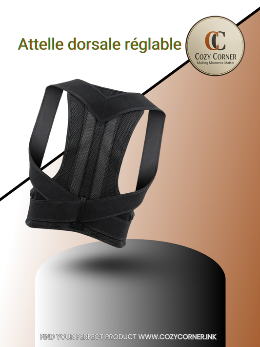 Attelle dorsale réglable pour hommes et femmes, ceinture de soutien lombaire dorsal