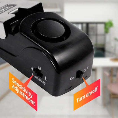 FUERS Système d’alarme d’arrêt de porte 120dB sans fil fort pour la sécurité à domicile Système de bloc de porte antivol Système portable d’alarme d’arrêt de porte