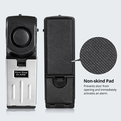 FUERS Système d’alarme d’arrêt de porte 120dB sans fil fort pour la sécurité à domicile Système de bloc de porte antivol Système portable d’alarme d’arrêt de porte