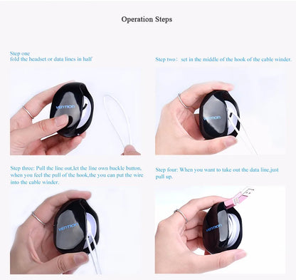 Vention Automatic Cable Winder Cord Organizer Holder for Headphones USB Cables and Phone Winding Automatic Cable Winder Machine
