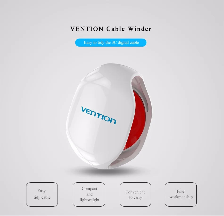 Vention Automatic Cable Winder Cord Organizer Holder for Headphones USB Cables and Phone Winding Automatic Cable Winder Machine