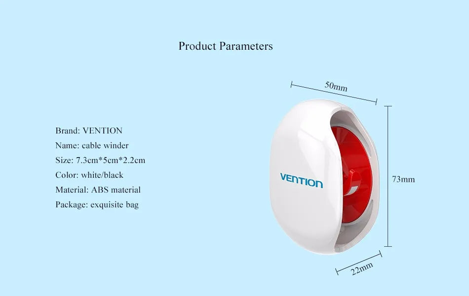 Vention Automatic Cable Winder Cord Organizer Holder for Headphones USB Cables and Phone Winding Automatic Cable Winder Machine