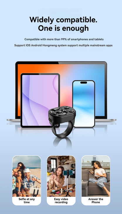 K2 Bluetooth Tiktok Remote Control Ring Gadget Flipping Selfie Fingertip Controller Give Likes 4 Buttons 10m for IPhone Xiaomi