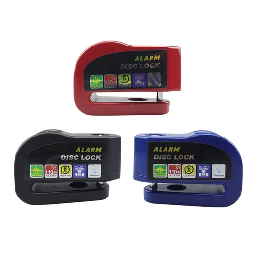 Motorcycle Alarm Safety Protection Padlock Disc Aluminum Anti-Theft Reminder Rope Lock Motorcycle Bicycle Lock