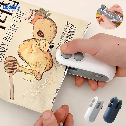 Machine de scellage de mini sac thermique Scelleuse de sacs en plastique portable pour snacks 2-en-1 rechargeable à main pour emballage alimentaire Thermosoudeur
