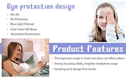 Lampe de lecture pour le cou Nouveauté Lumières flexibles pour le cou Lumière mains libres Livre Hanling Lire Lampe Portable USB Rechargeable Éclairage du livre