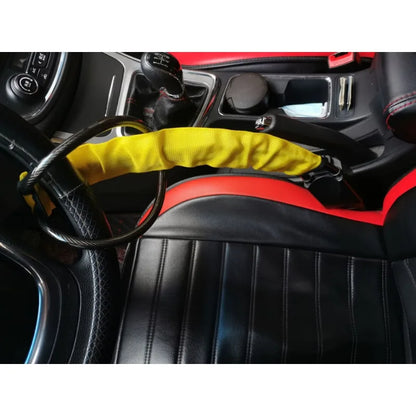 Verrouillage du volant de voiture avec douille de ceinture de sécurité, corde en acier, système de verrouillage antivol pour voiture