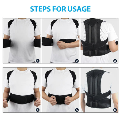 Attelle dorsale réglable pour hommes et femmes, ceinture de soutien lombaire dorsal