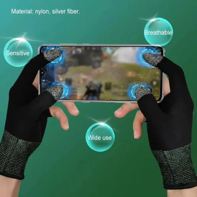 Gants de jeu mobiles anti-rayures, 2 pièces, mise à niveau, pour Gamer, accessoires de jeu, confortables, résistants à la sueur