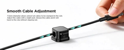 Enrouleur de câble magnétique à pince, porte-fil adhésif, porte-cordon, organisateur de câble, enrouleur de ligne de charge USB pour bureau