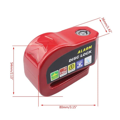 Motorcycle Alarm Safety Protection Padlock Disc Aluminum Anti-Theft Reminder Rope Lock Motorcycle Bicycle Lock