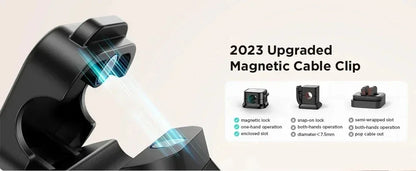 Enrouleur de câble magnétique à pince, porte-fil adhésif, porte-cordon, organisateur de câble, enrouleur de ligne de charge USB pour bureau