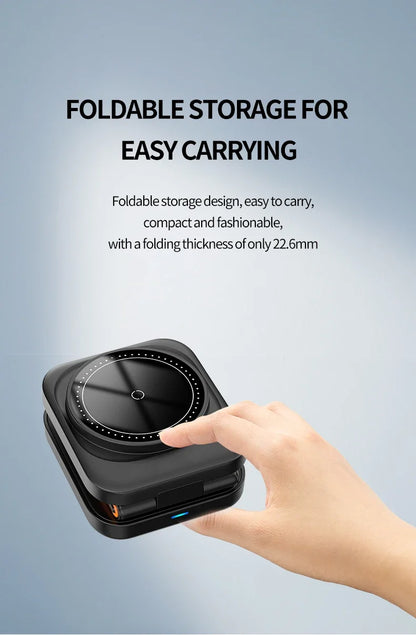 30W 3 in 1 Foldable Charging Station Fast Magnetic Wireless Charger Stand for iPhone 15 14 13 12 Apple Watch 8 7 6 Airpods Pro