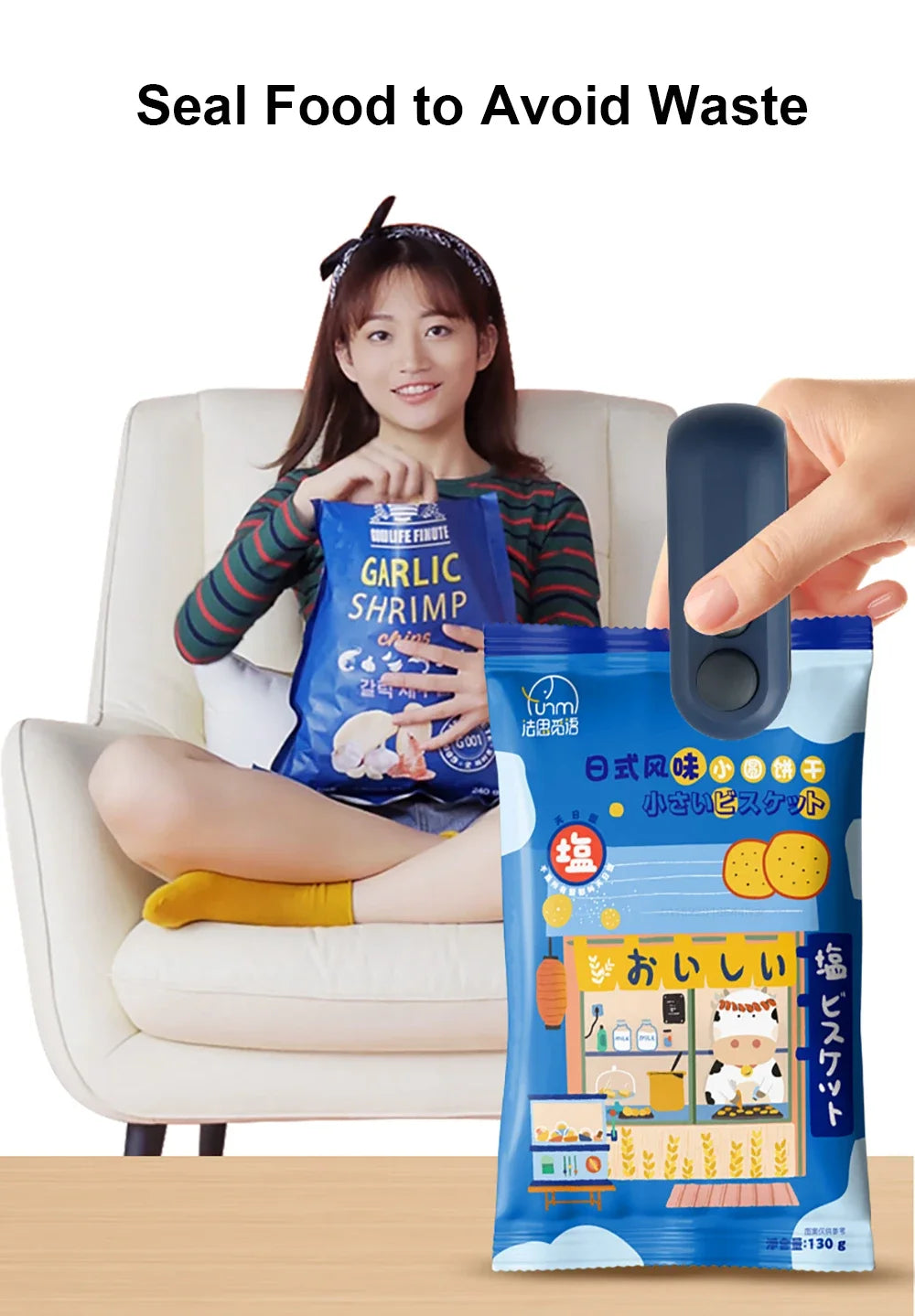 Machine de scellage de mini sac thermique Scelleuse de sacs en plastique portable pour snacks 2-en-1 rechargeable à main pour emballage alimentaire Thermosoudeur